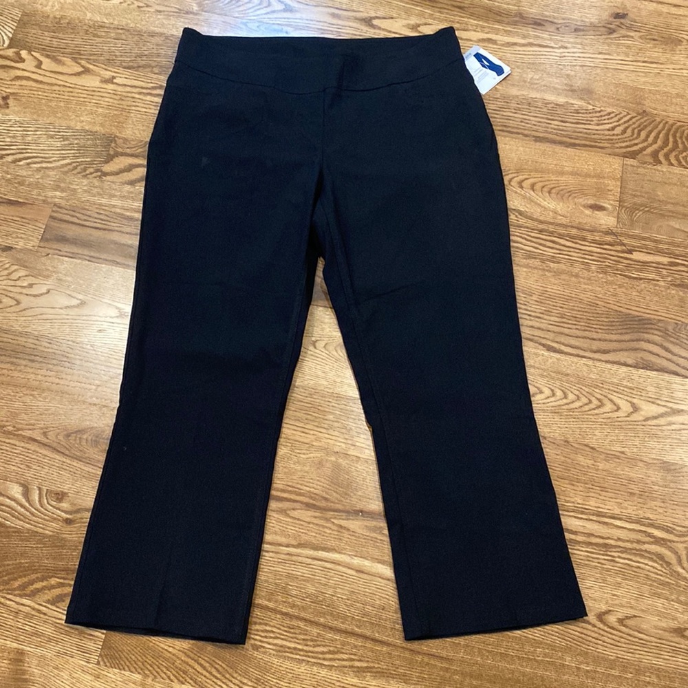 NWT Womens Falls Creek black tech stretch pant low rise bootcut ankle plus size